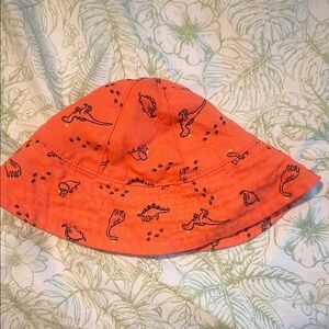 Orange Dinosaur Kids Bucket Hat